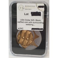 UNITED STATES OF AMERICA . UNDATED . WAFFLED DOLLAR COIN . ERROR . WITH WEBBING